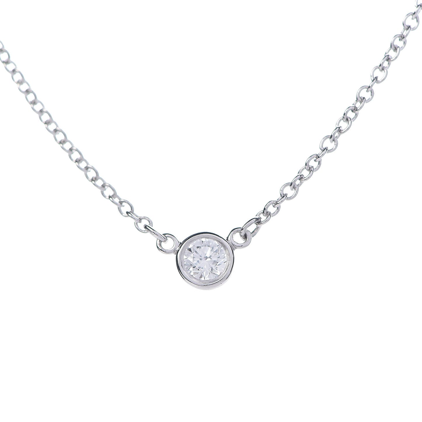 Platinum Diamond .08ct Elsa Peretti Diamonds by the Yard Pendant Necklace