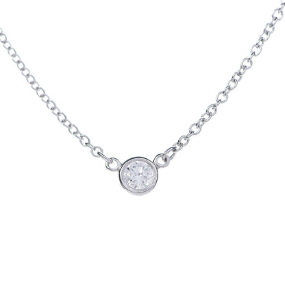 Tiffany Platinum Diamond .08ct Elsa Peretti Diamonds by the Yard Pendant Necklace 4 of 9