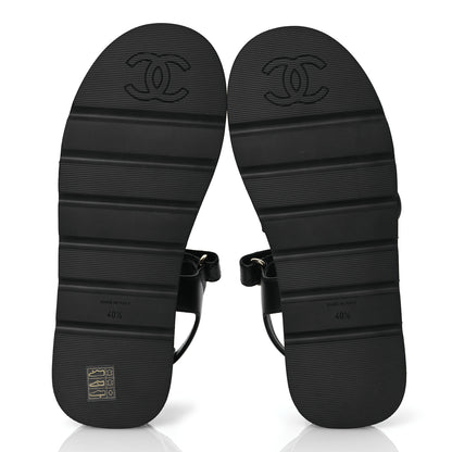 Chanel Lambskin Quilted Platform Sandals 40.5 Black 7 of 13