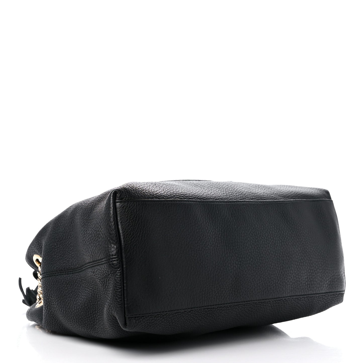 Pebbled Calfskin Medium Soho Chain Shoulder Bag Black