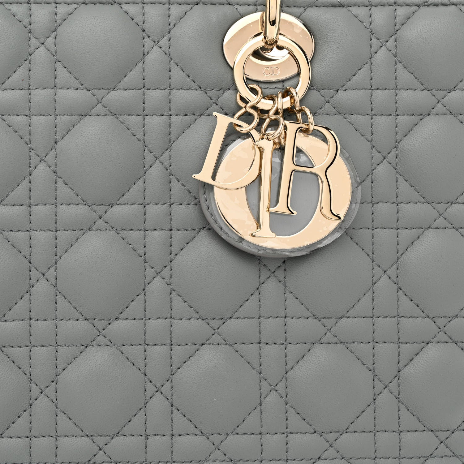 Christian Dior Lambskin Cannage Large Lady Dior Stone Grey 8 of 10