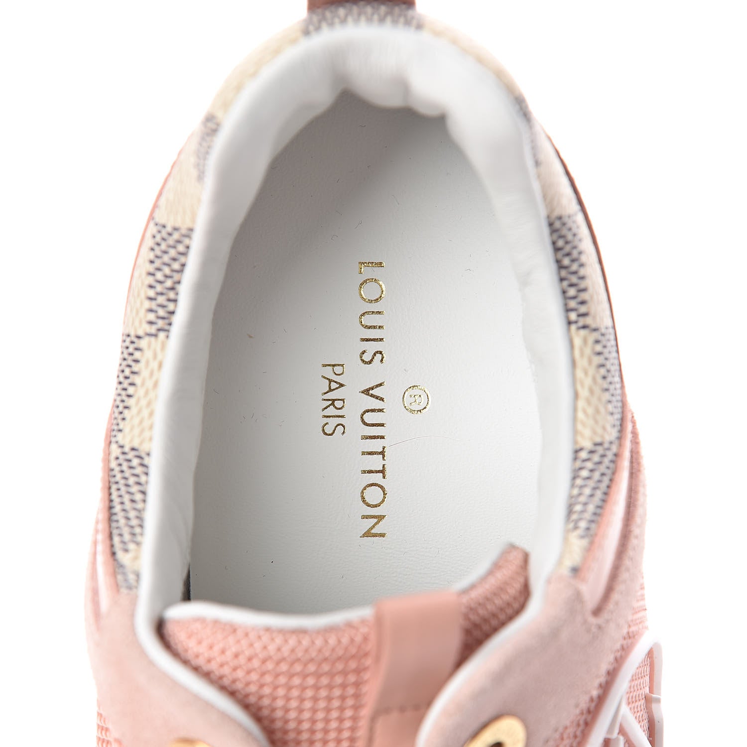 Louis Vuitton Suede Damier Azur Run Away Sneakers 35 Pink 5 of 7