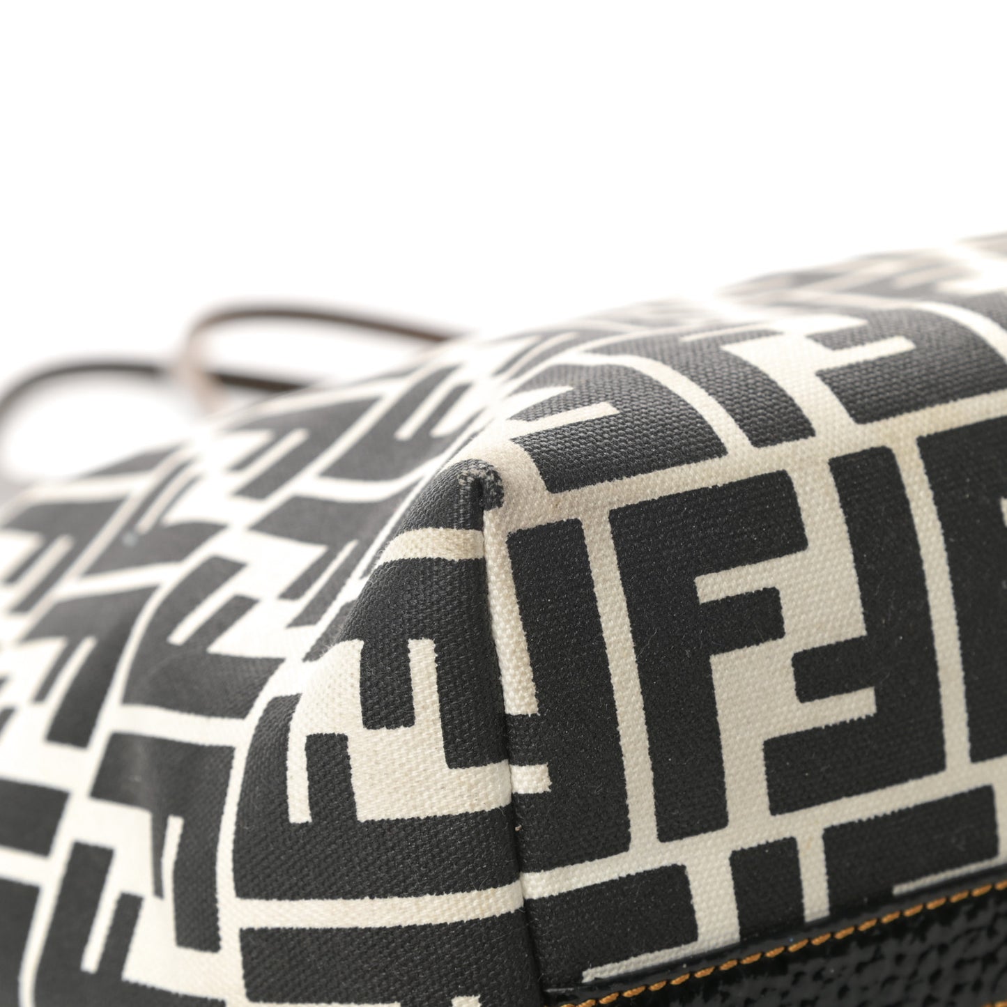Canvas FF Roll Tote Black White