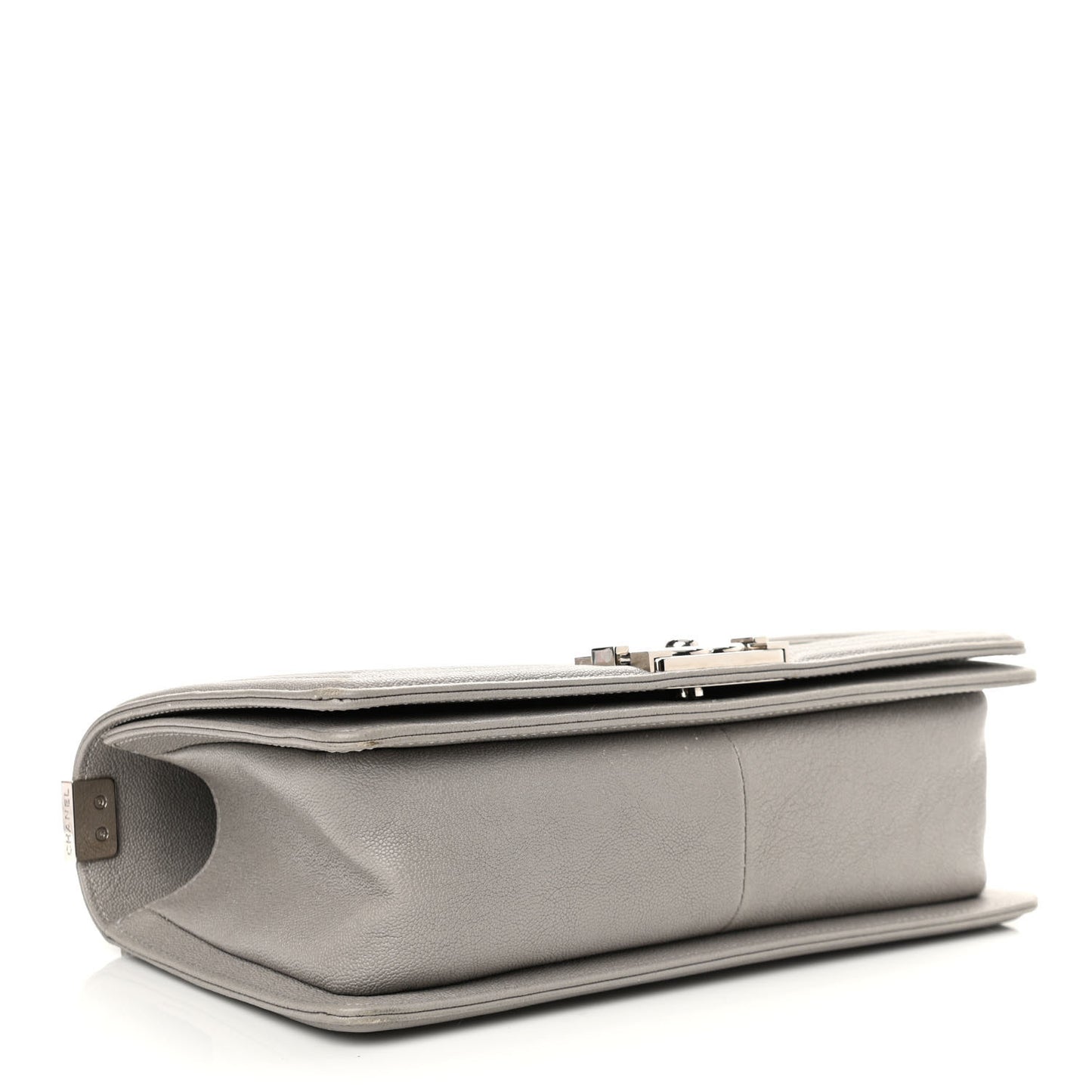 Caviar Quilted Medium Boy Flap Light Grey