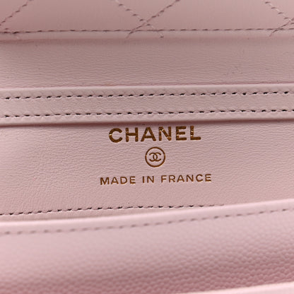 Chanel Caviar Stitched Wallet On Chain WOC Light Pink 7 of 12