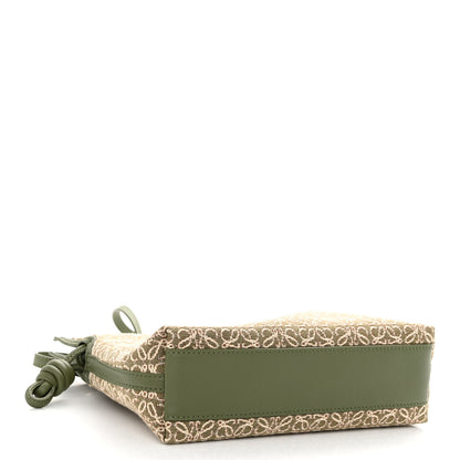 Loewe Jacquard Anagram Calfskin Mini Flamenco Knot Clutch Avocado Green 4 of 9