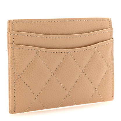 Chanel Caviar Quilted Card Holder Beige 3 of 8