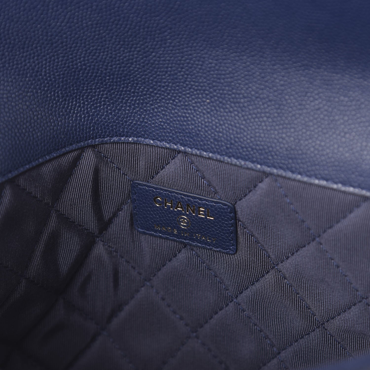 Chanel Caviar Quilted Medium Golden Class Pouch Navy 8 of 11