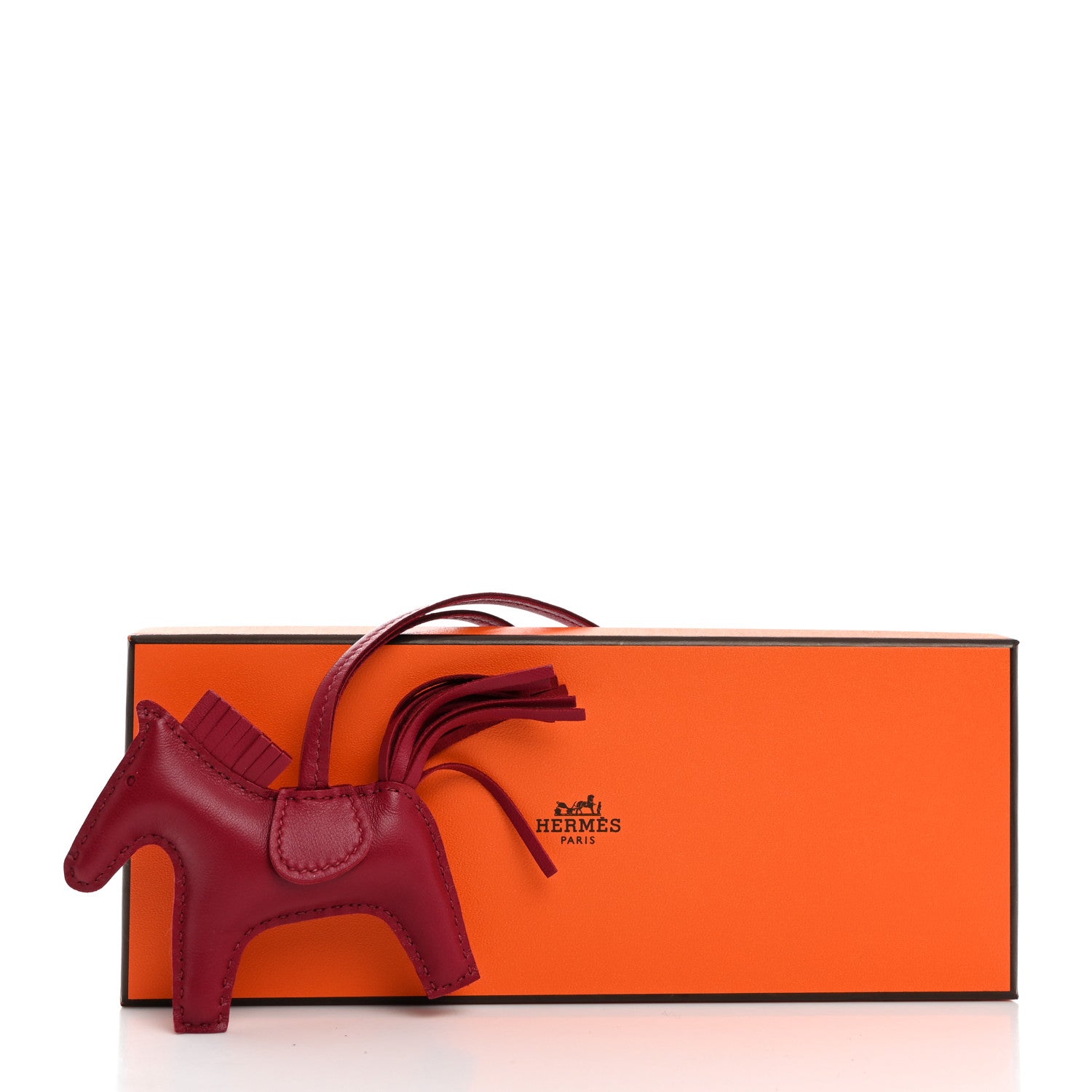 Hermes Milo Lambskin Grigri Rodeo Horse Bag Charm PM Rubis 5 of 5