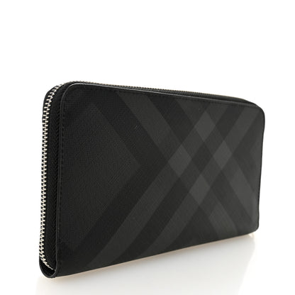Burberry London Check Long Zip Around Wallet Charcoal Black 2 of 6