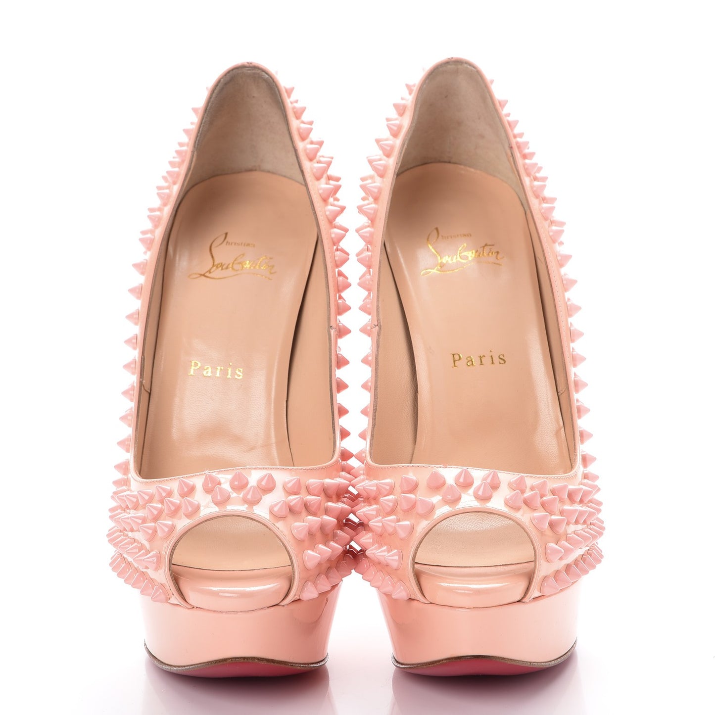 Patent Lady Peep Spikes 150 Pumps 39.5 Pink