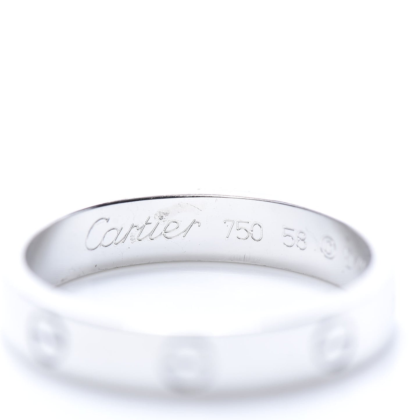 18K White Gold 3.5mm LOVE Wedding Band Ring 58 8.5