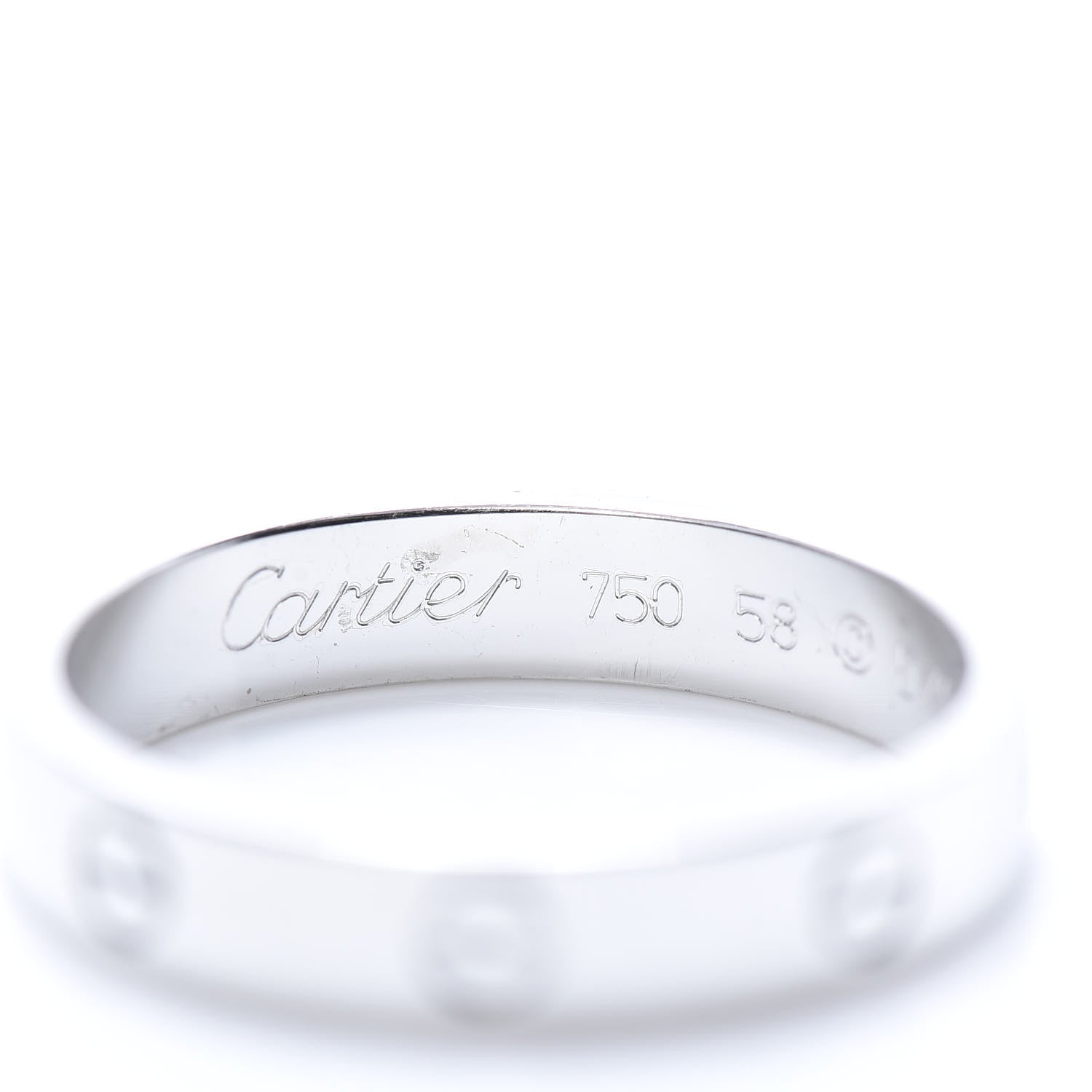 Cartier 18K White Gold 3.5mm LOVE Wedding Band Ring 58 8.5 4 of 5