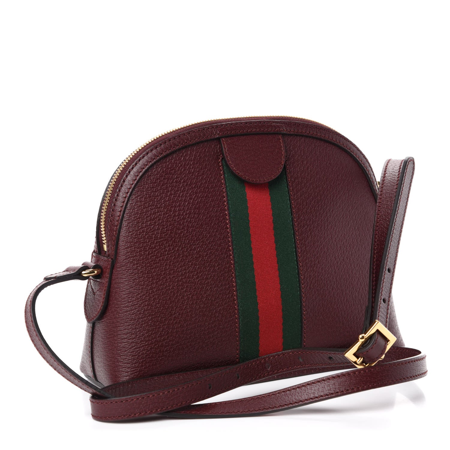 Gucci Textured Calfskin Web Small Ophidia Dome Shoulder Bag Vintage Bordeaux 3 of 11