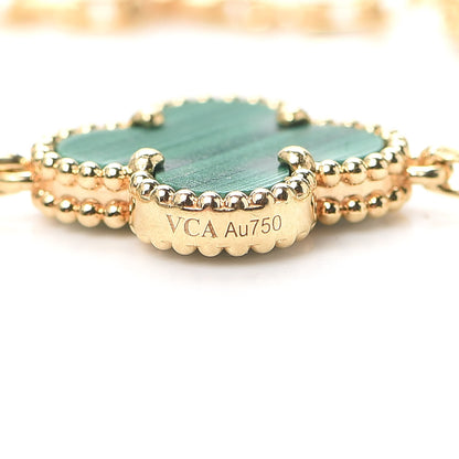 Van Cleef & Arpels 18K Yellow Gold Malachite 5 Motifs Vintage Alhambra Bracelet 5 of 6