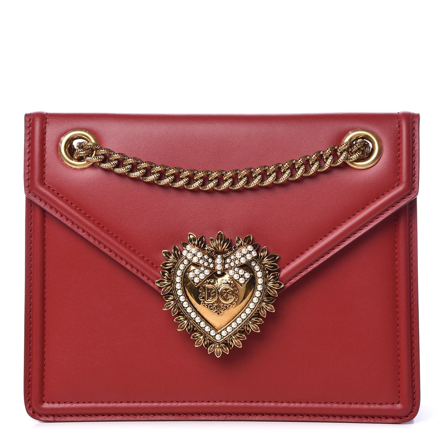 Smooth Calfskin Medium Devotion Crossbody Bag Poppy Red