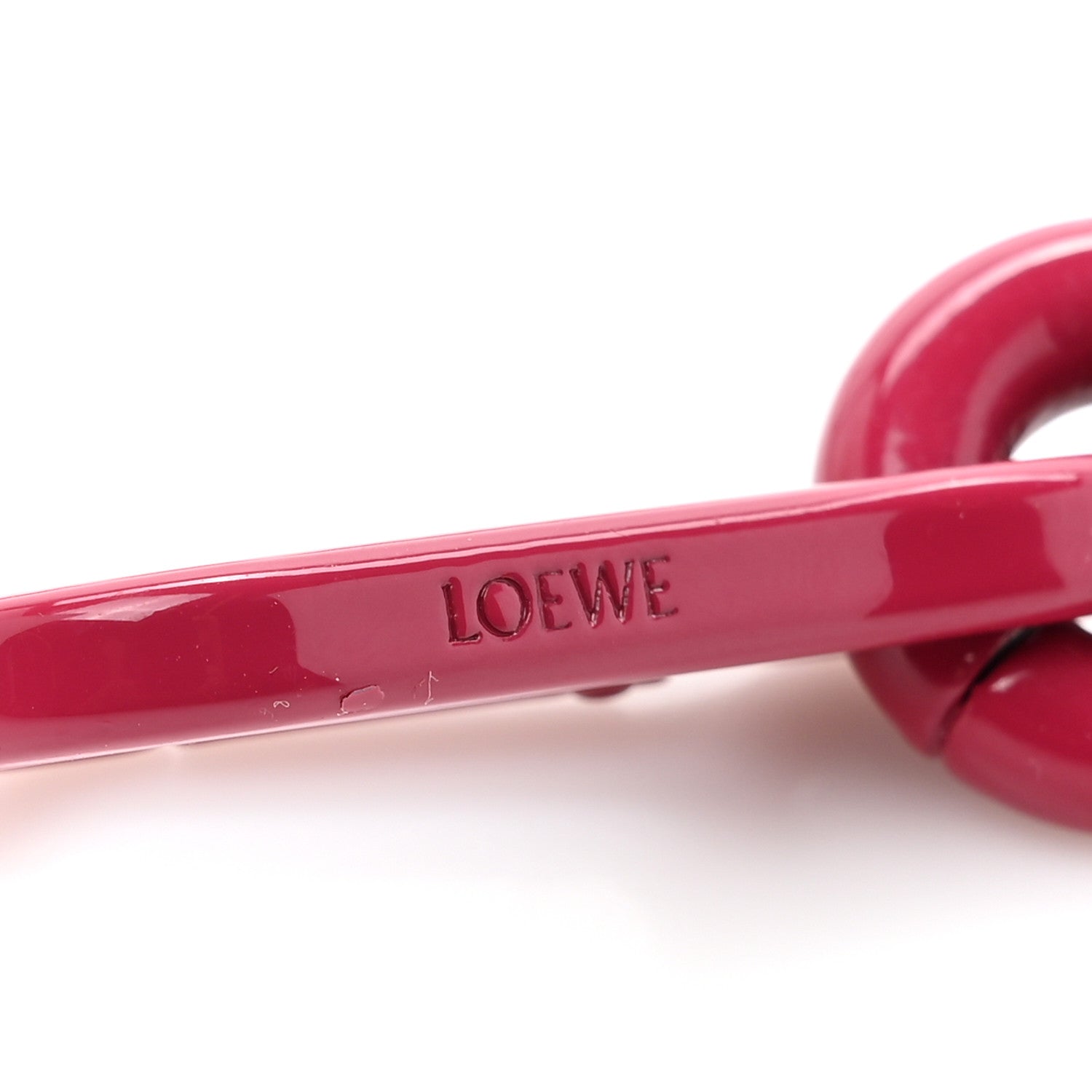 Loewe Brass Monochrome Donut Chain Shoulder Strap Ruby Red Glaze 4 of 5