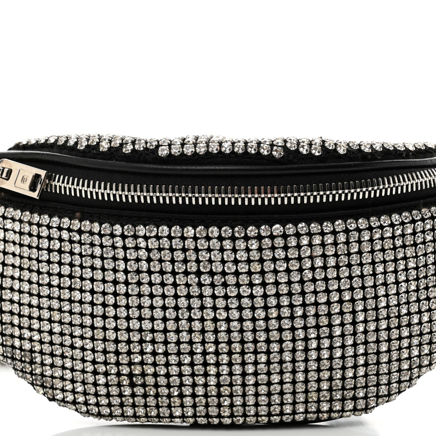 Rhinestone Mesh Mini Attica Belt Bag Black