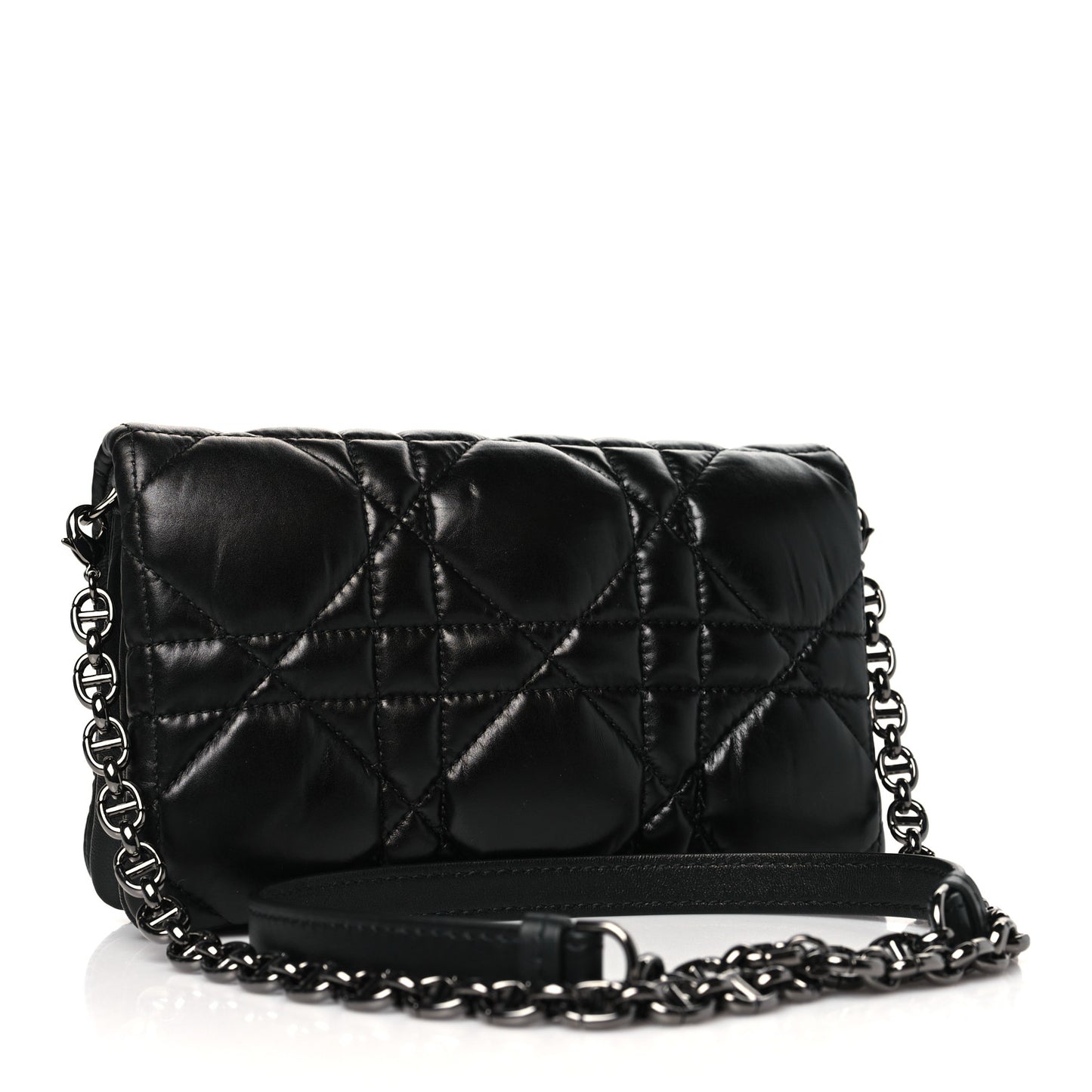 Calfskin Macrocannage Mini Caro Bag Black