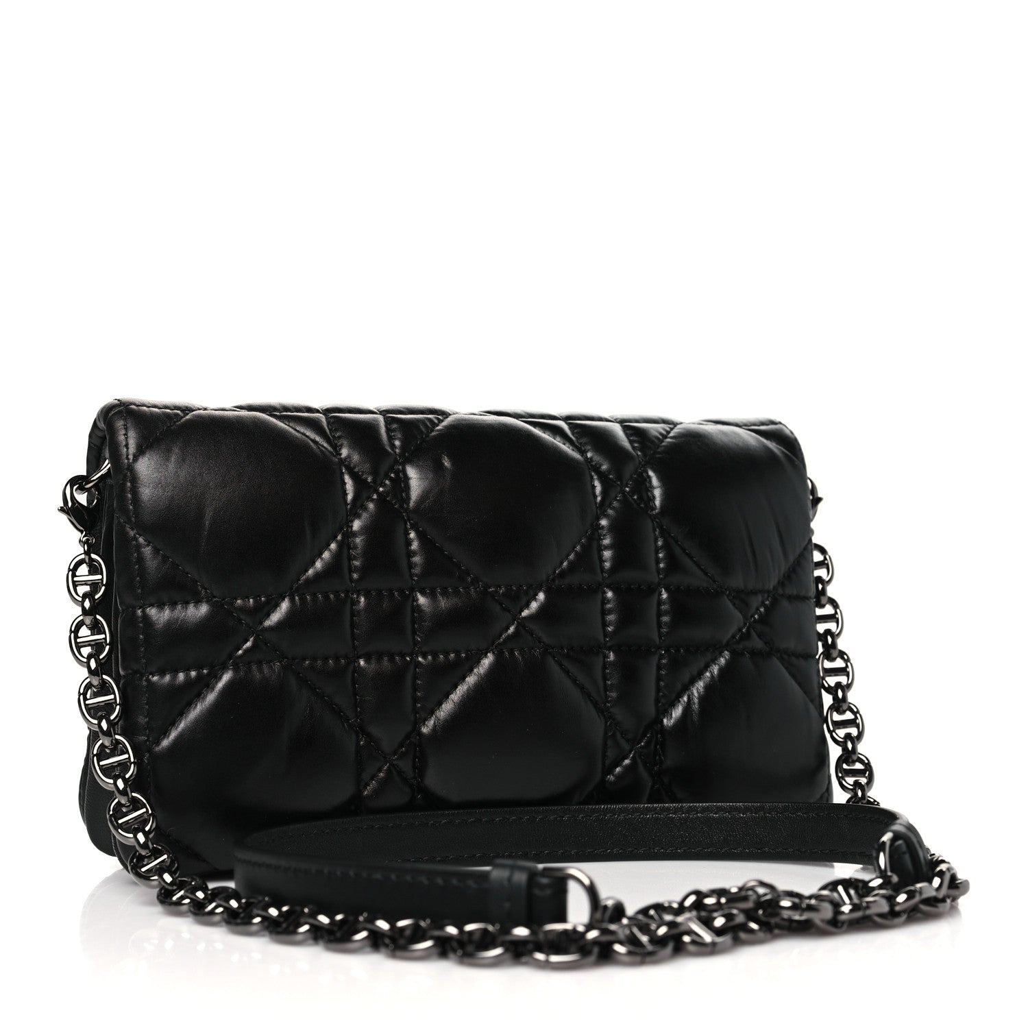 Christian Dior Calfskin Macrocannage Mini Caro Bag Black 3 of 10