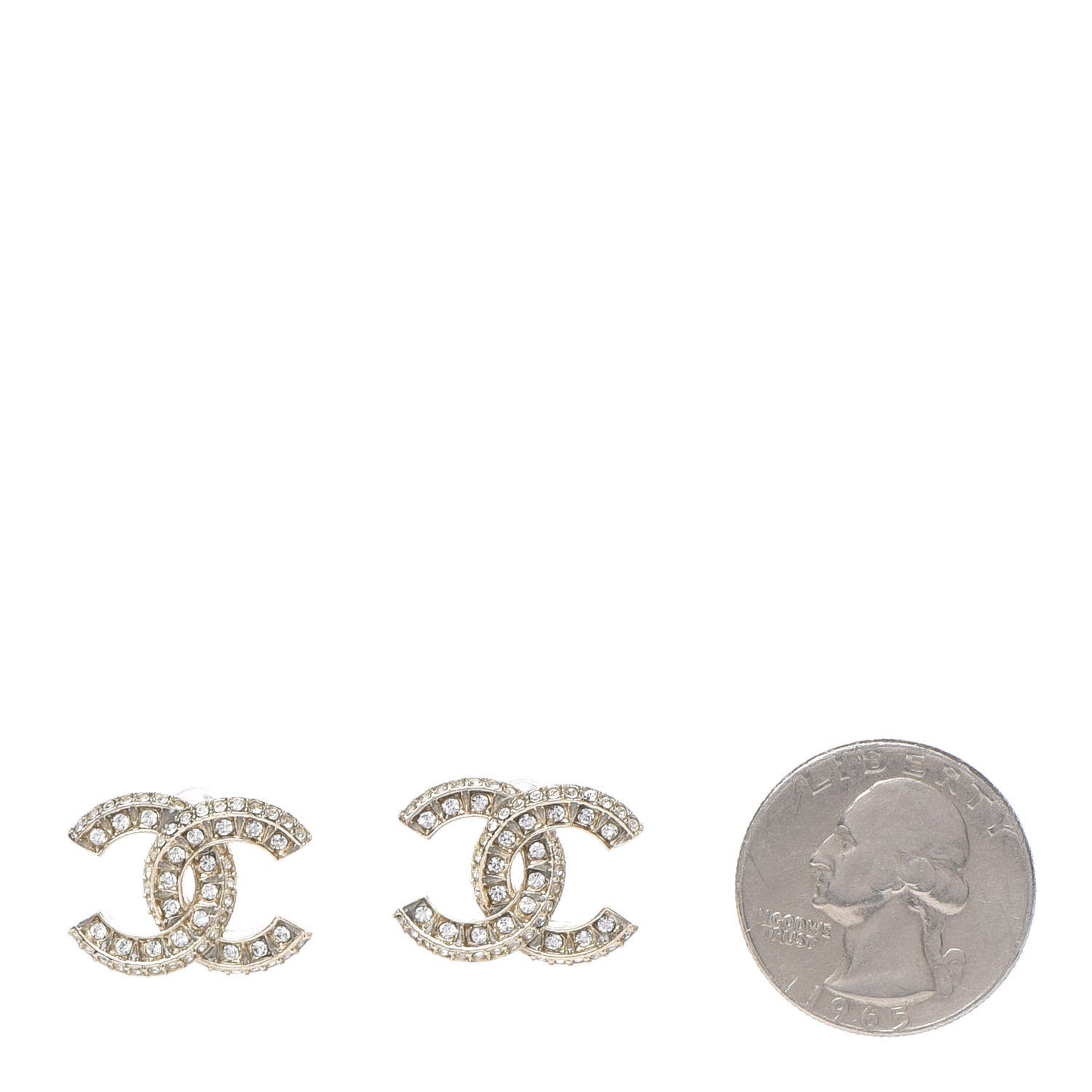 Crystal CC Earrings Gold