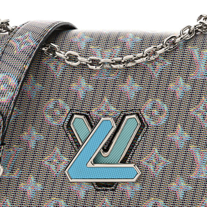 Louis Vuitton Calfskin Monogram LV Pop Twist Shoulder Bag MM Blue 7 of 13