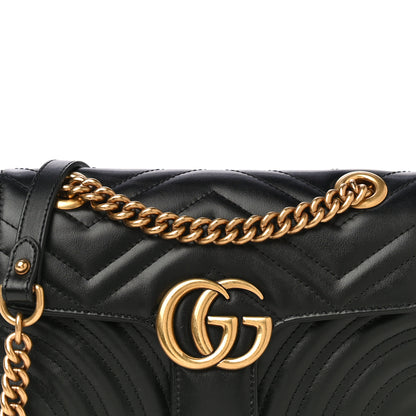 Gucci Calfskin Matelasse Mini GG Marmont Shoulder Bag Black 7 of 10