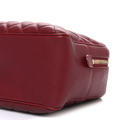 Chanel Calfskin Quilted CC Medium Vanity Case Dark Red 10 of 11