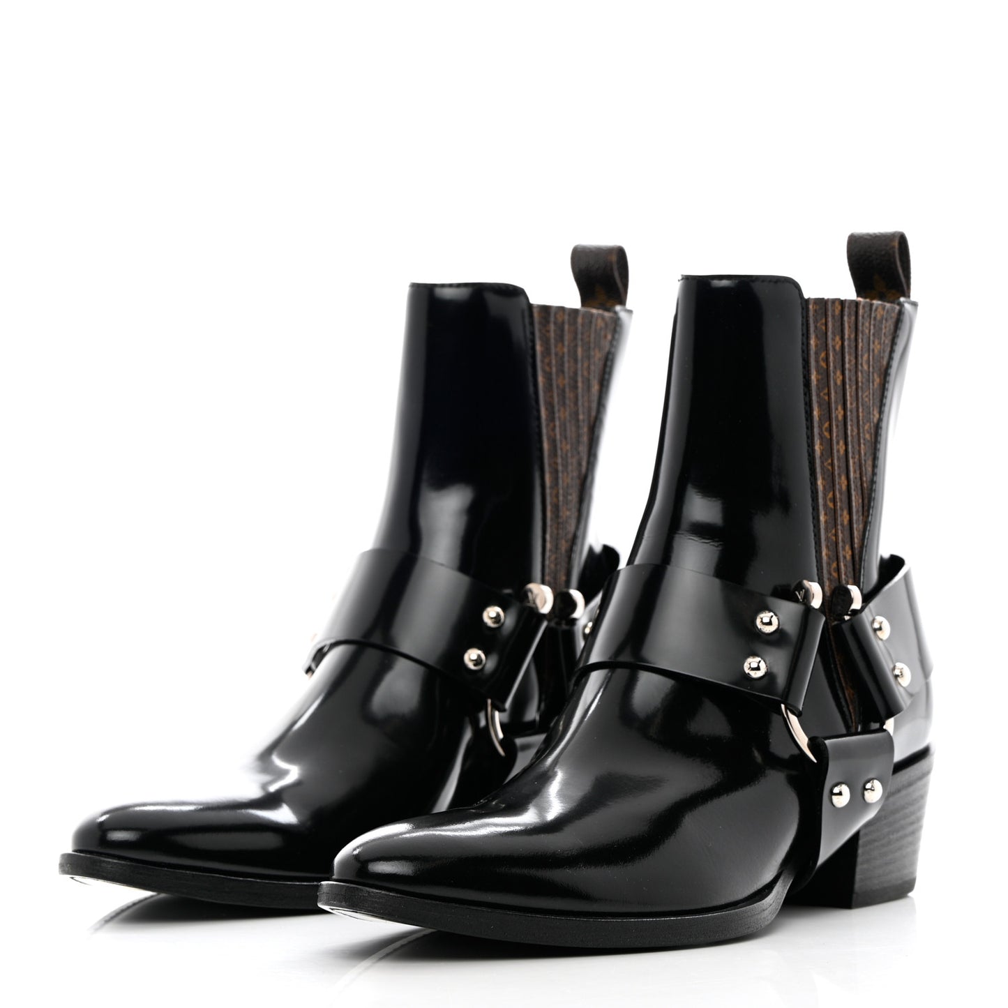 Calfskin Monogram Rhapsody Ankle Boots 38.5 Black