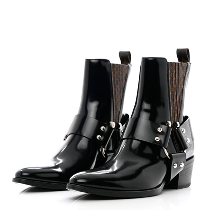 Louis Vuitton Calfskin Monogram Rhapsody Ankle Boots 38.5 Black 3 of 18