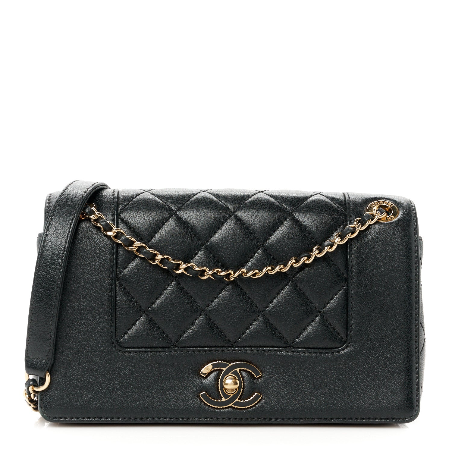Chanel Sheepskin Quilted Small Vintage Mademoiselle Flap Black 1 of 11