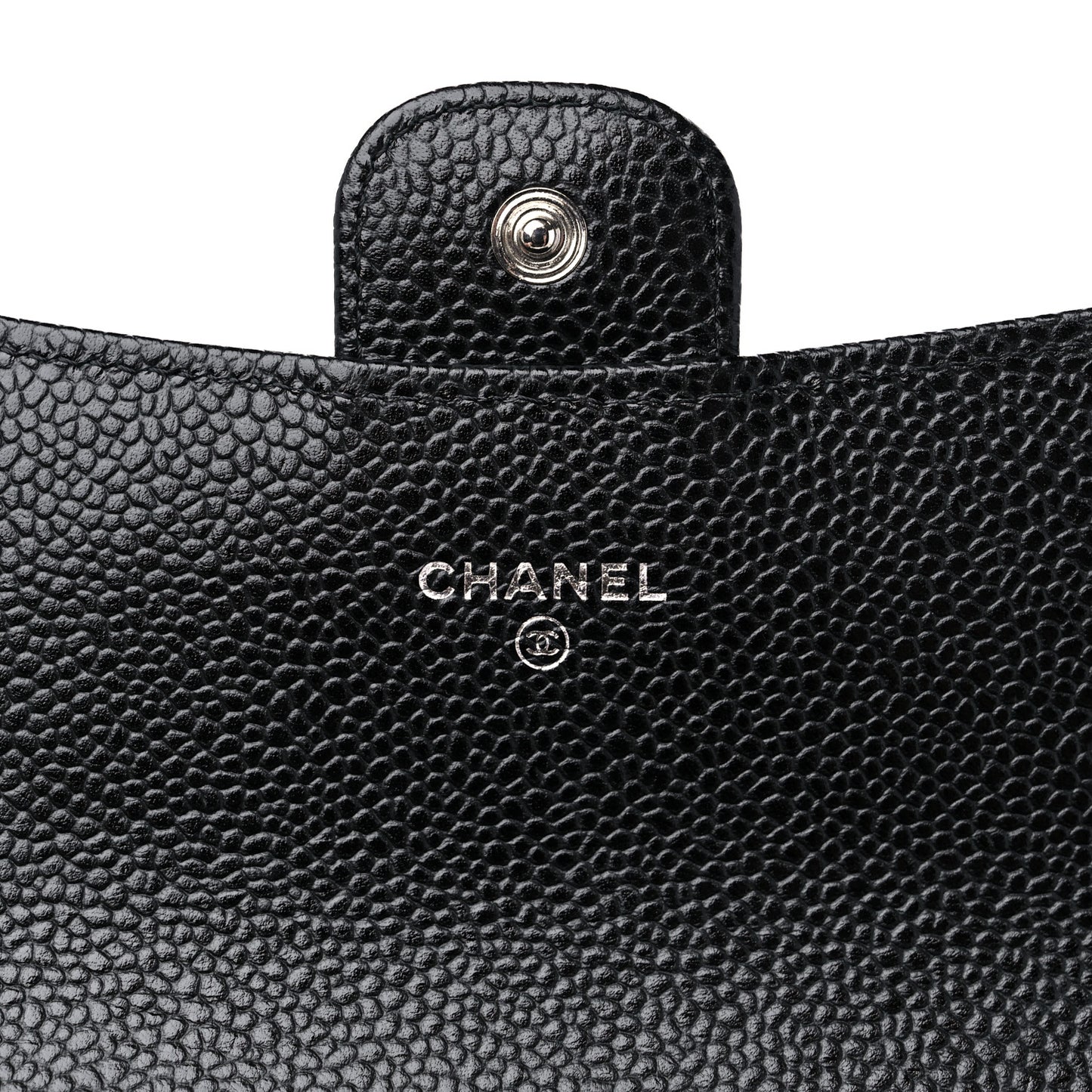 Caviar Quilted Large Gusset Flap Wallet Black