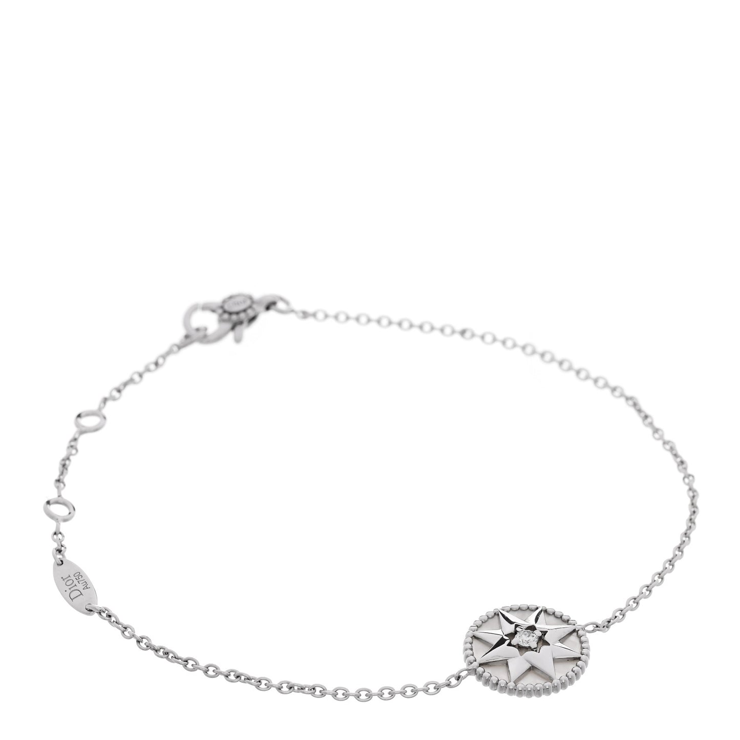 18K White Gold Diamond Mother of Pearl Rose Des Vents Bracelet