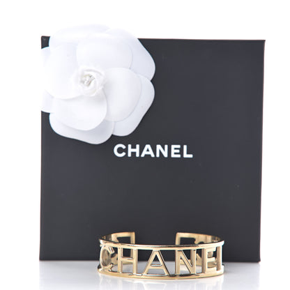 Chanel Metal Logo Cuff Gold 5 of 5
