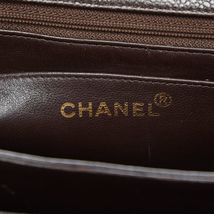 Chanel Caviar Quilted Flap Shoulder Bag Dark Brown 6 of 10