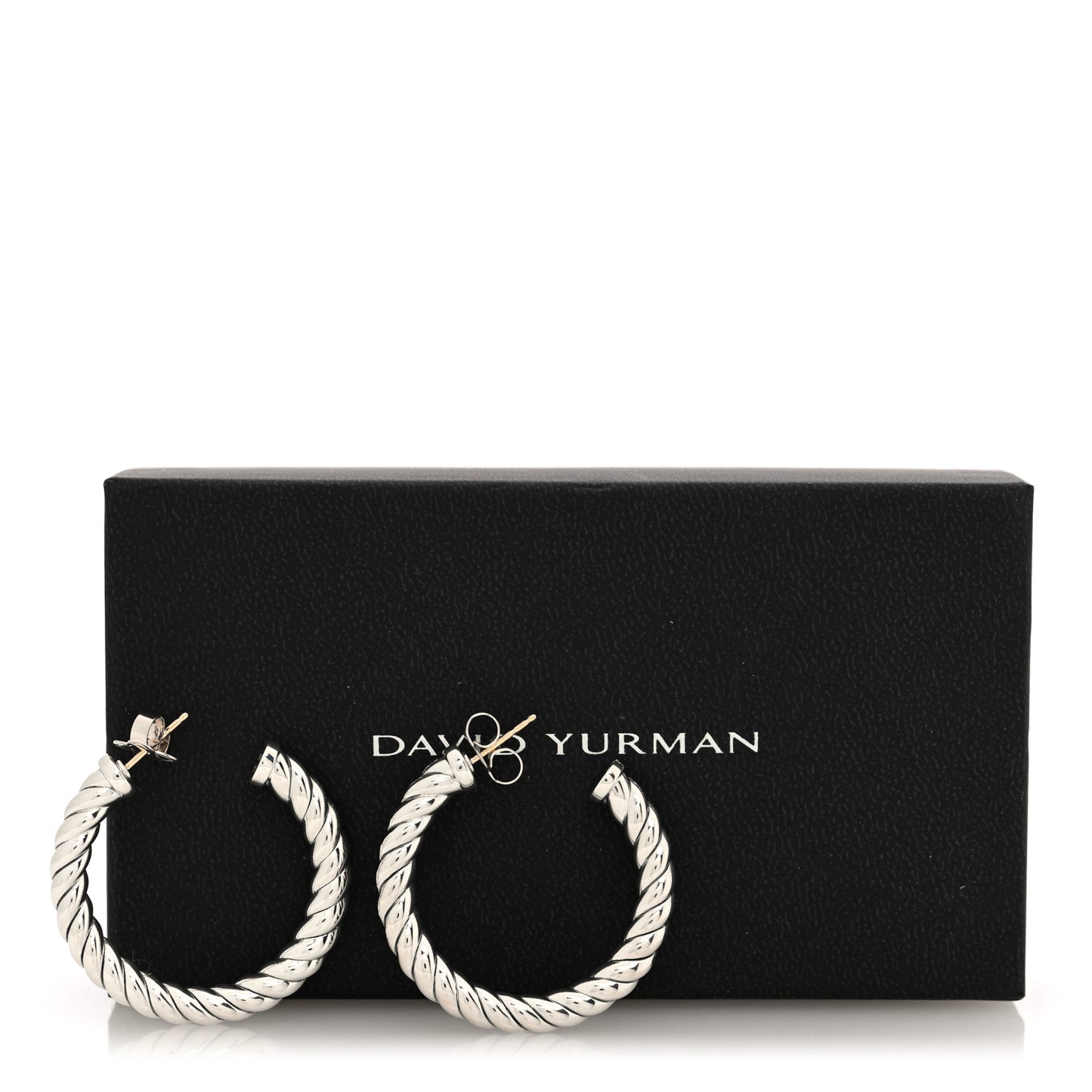 Sterling Silver Sculpted Cable Hoop Earrings