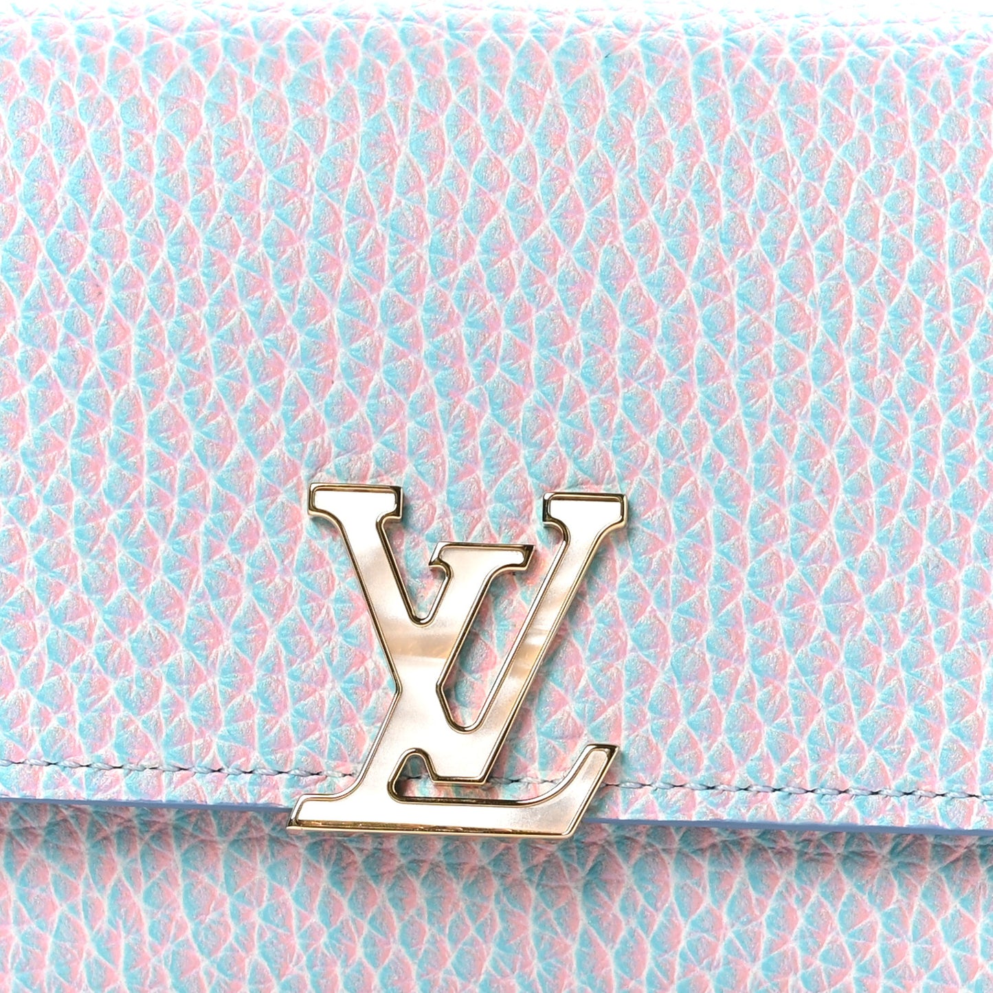 Taurillon Stardust Capucines Compact Wallet Lilas