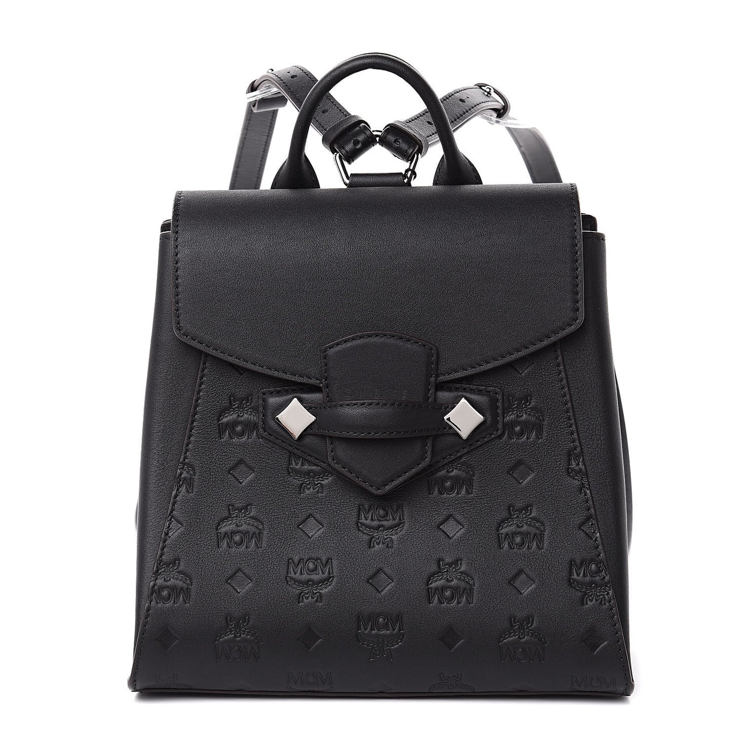 Calfskin Essential Monogram Small Backpack Black