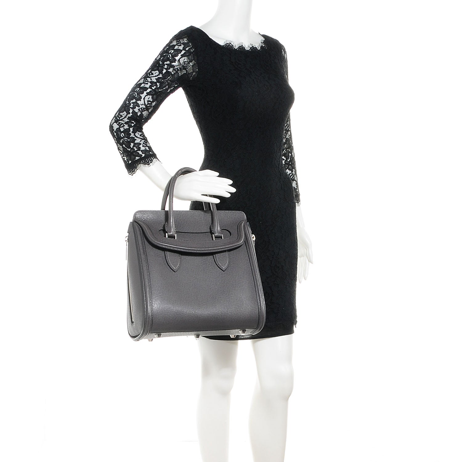 Alexander McQueen Grain Calfskin Heroine Grey 2 of 9