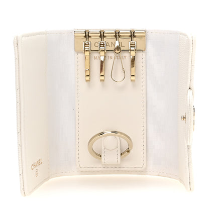 Chanel Caviar Quilted Classic 4 Key Holder Wallet White 5 of 9