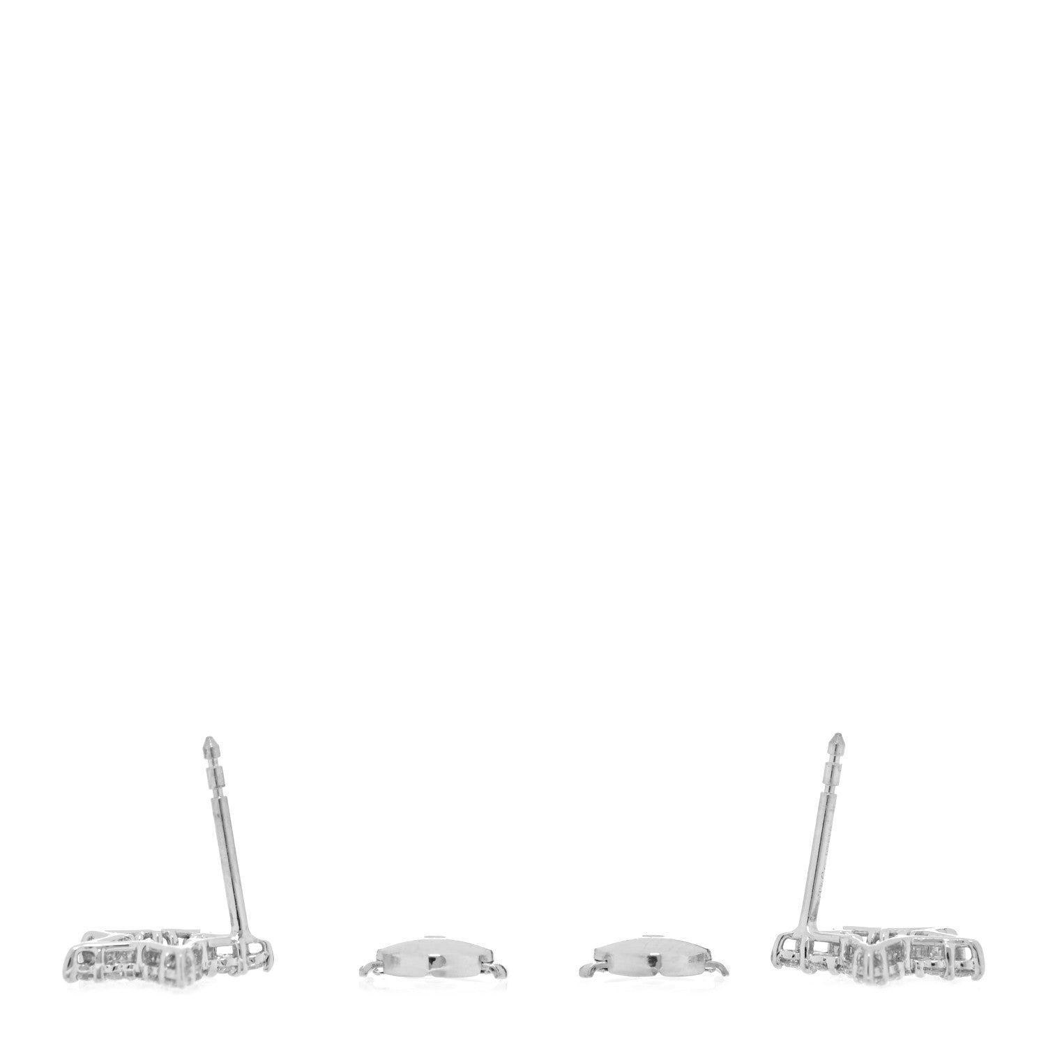 Tiffany Platinum Diamond Star Earrings 3 of 4