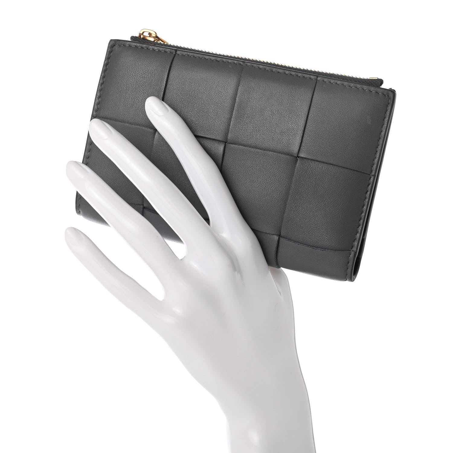 Bottega Veneta Lambskin Intrecciato Wallet Thunder 2 of 7