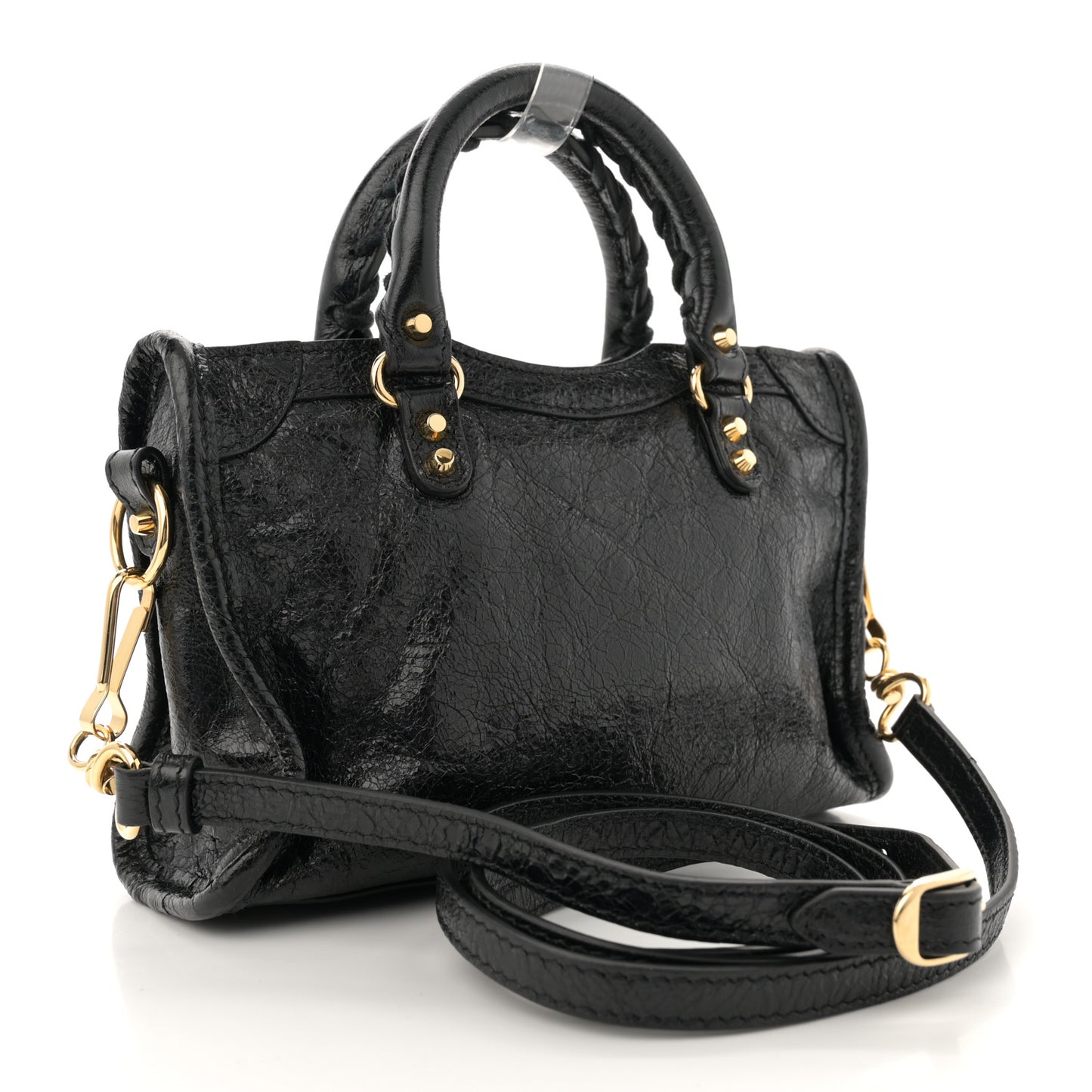 Agneau Classic Gold Hardware Nano City Black