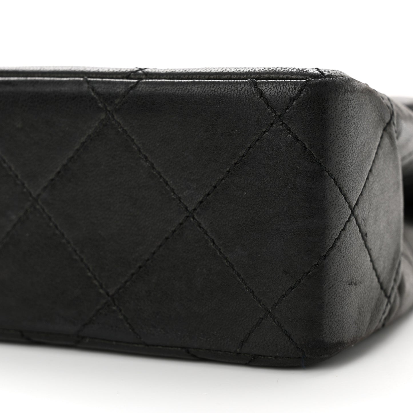 Lambskin Quilted Medium Double Flap Bag Black