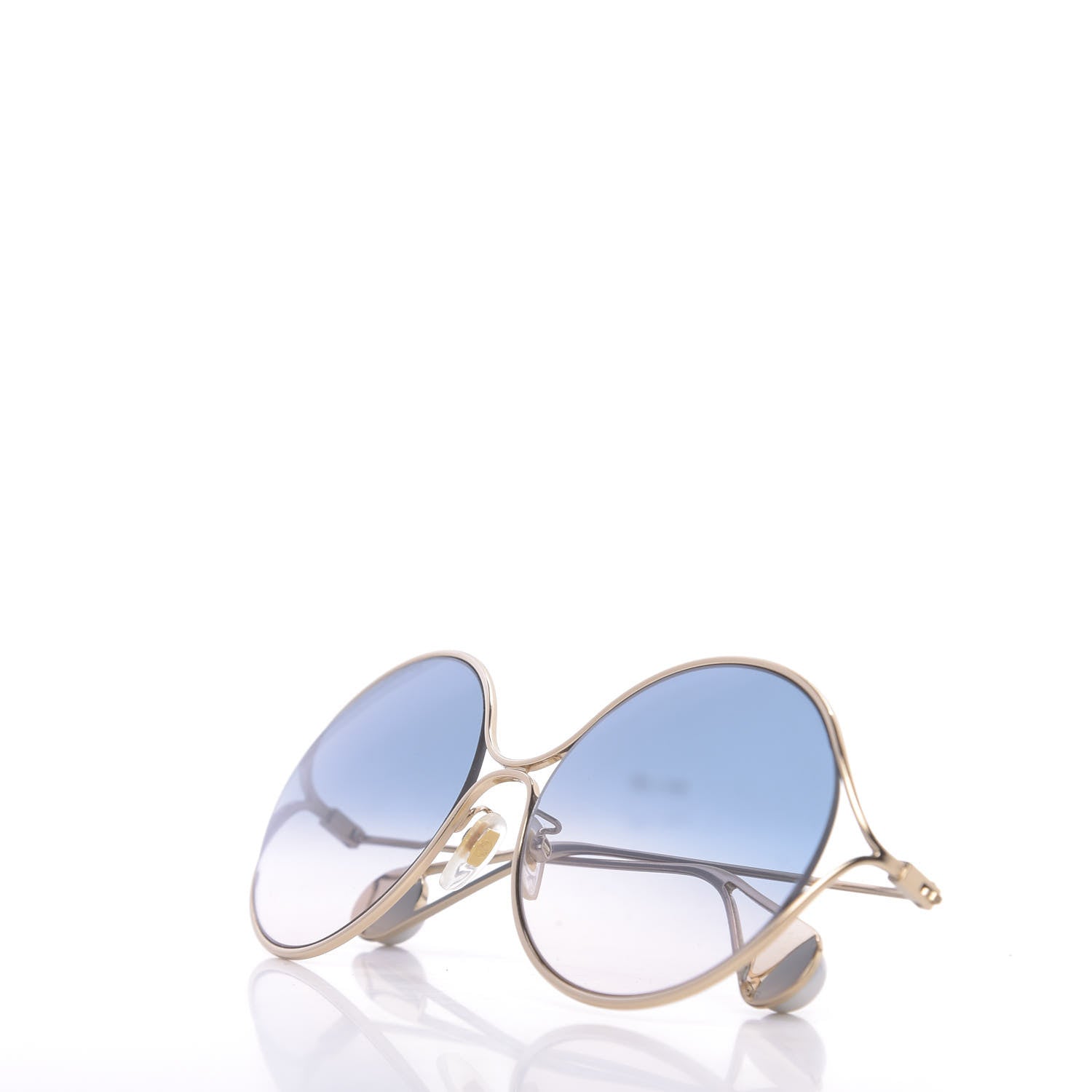 Gucci Round Pearl Tip Sunglasses GG0253S Gold 5 of 7