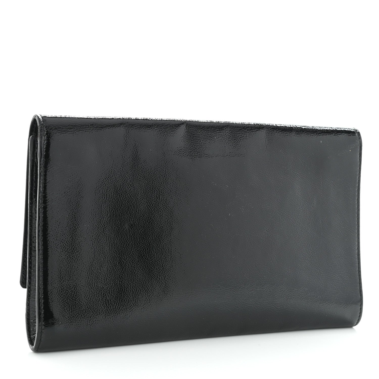 Saint Laurent Textured Patent Monogram Belle De Jour Clutch Black 3 of 8