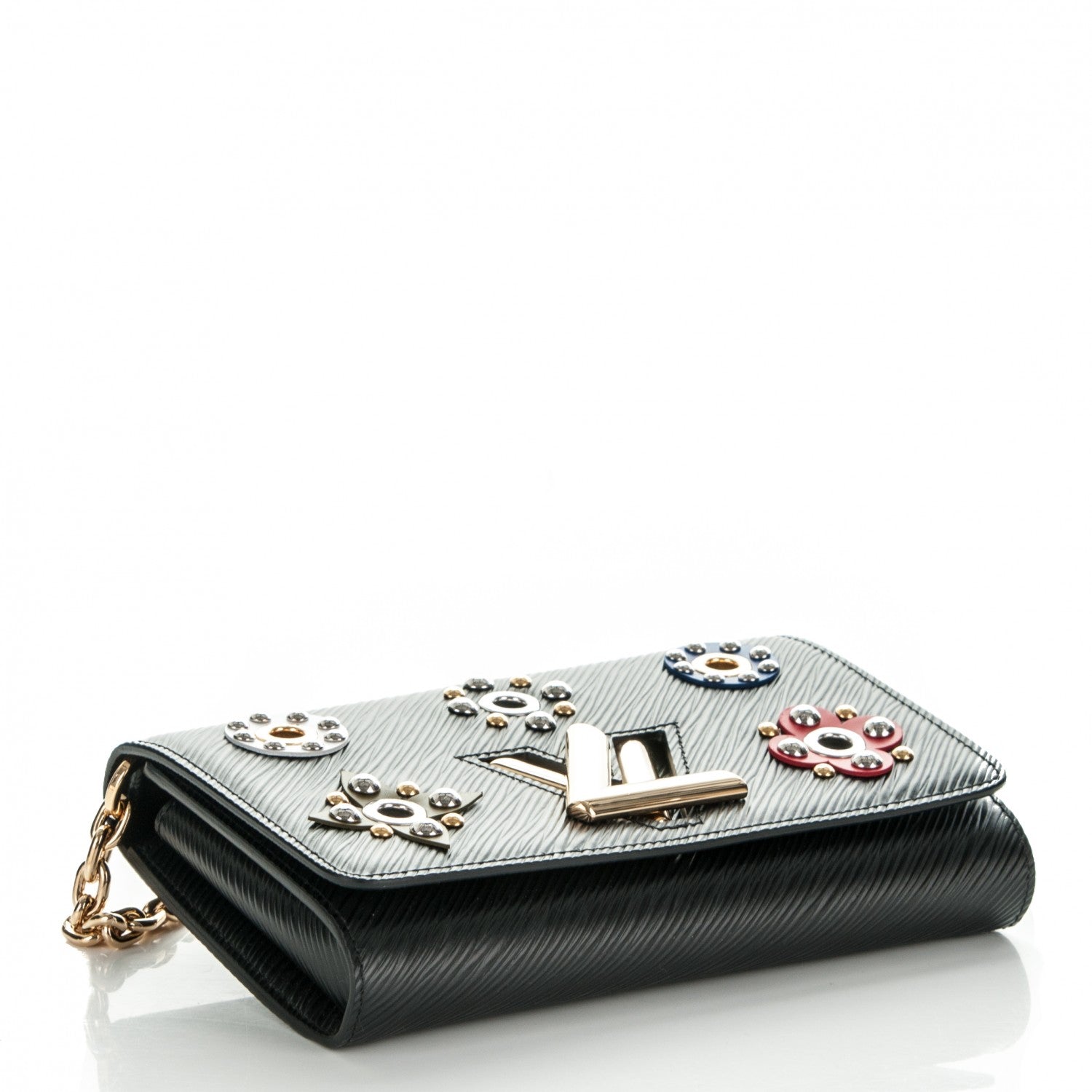Louis Vuitton Epi Twist Chain Wallet Black 4 of 6