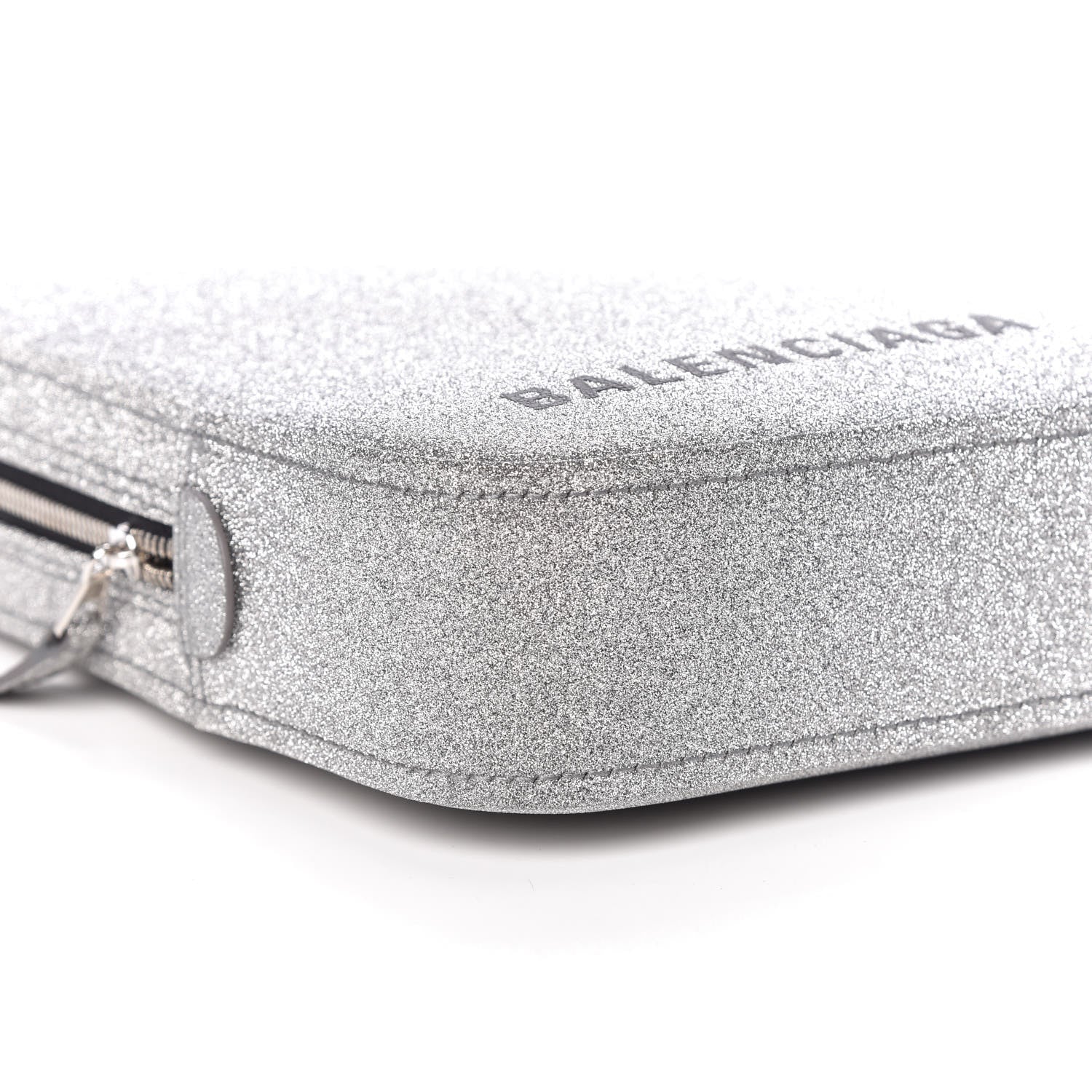 Balenciaga Glitter M Triangle Pouch Argent Black 5 of 8
