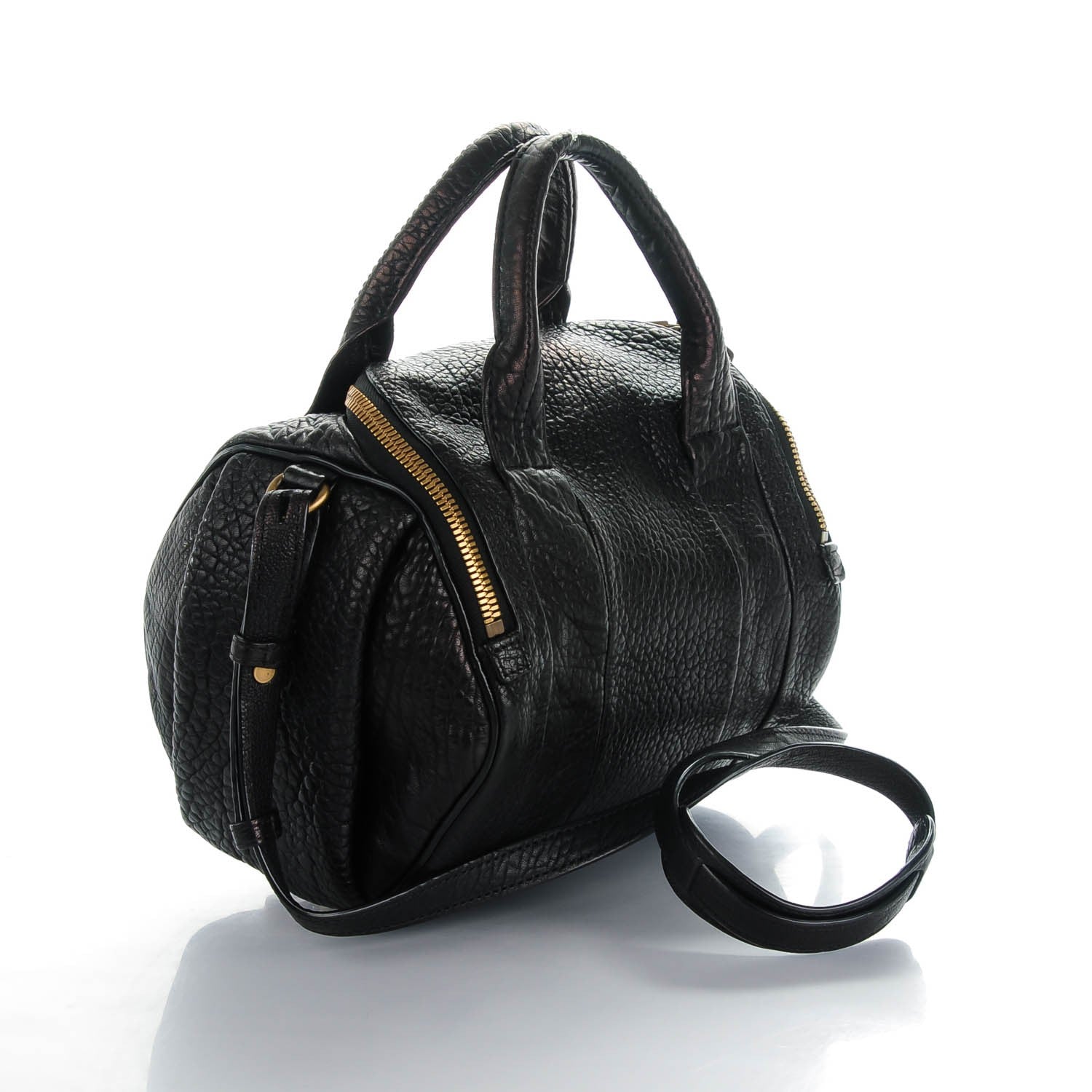 Alexander Wang Pebbled Lambskin Rockie Black Antique Brass Hardware 3 of 7