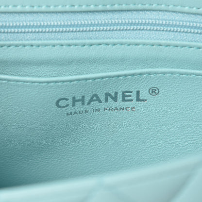 Chanel Lambskin Quilted Mini Rectangular Flap Light Blue 6 of 11